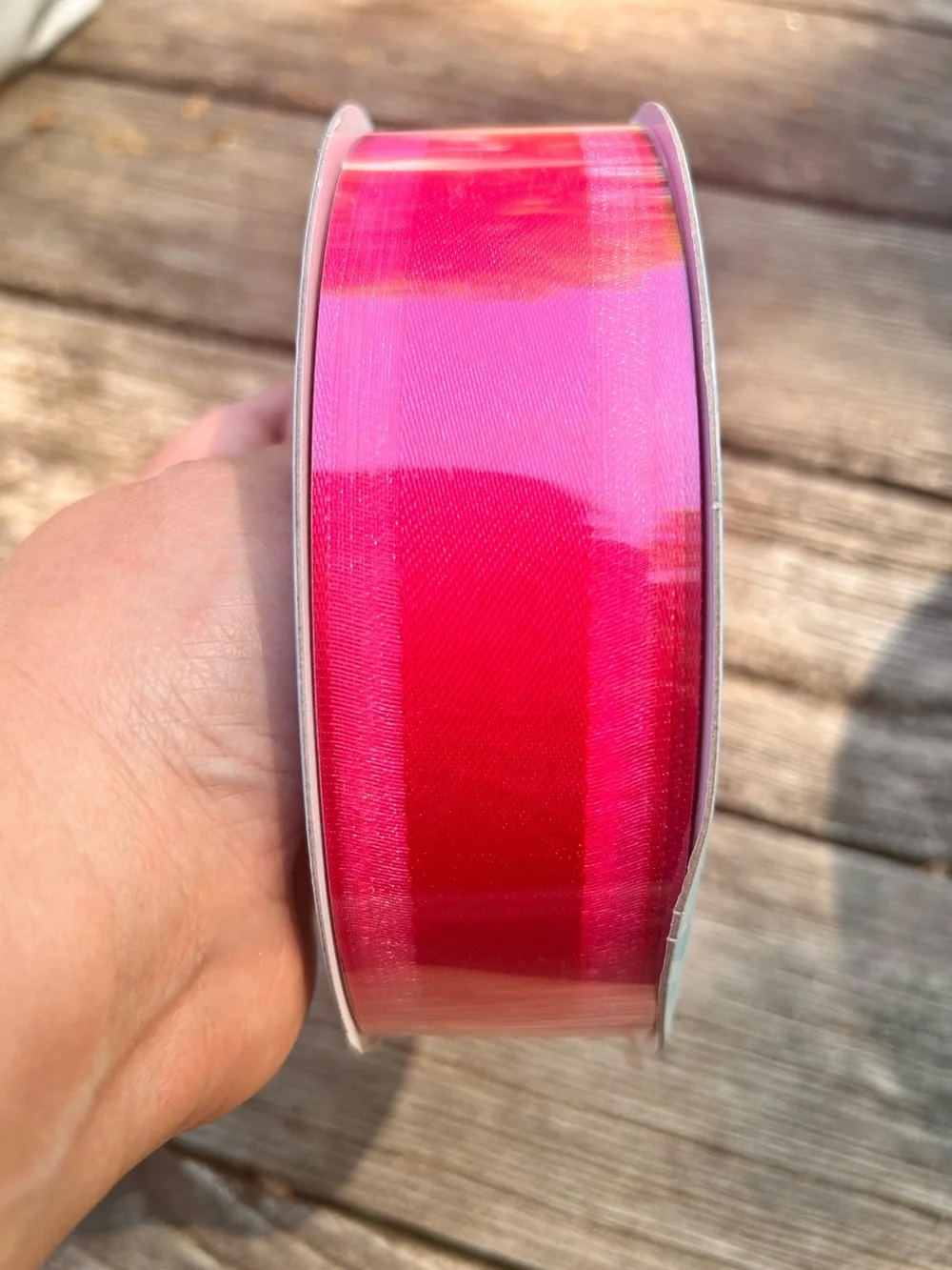 Kirkland Signature Wire-Edged Ribbon Bright Dark Pink 50 yd, 1.5 inches New